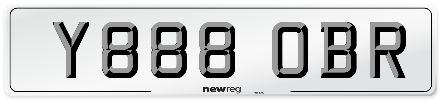 Y888 OBR Number Plate from New Reg